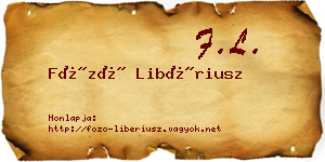 Főző Libériusz névjegykártya